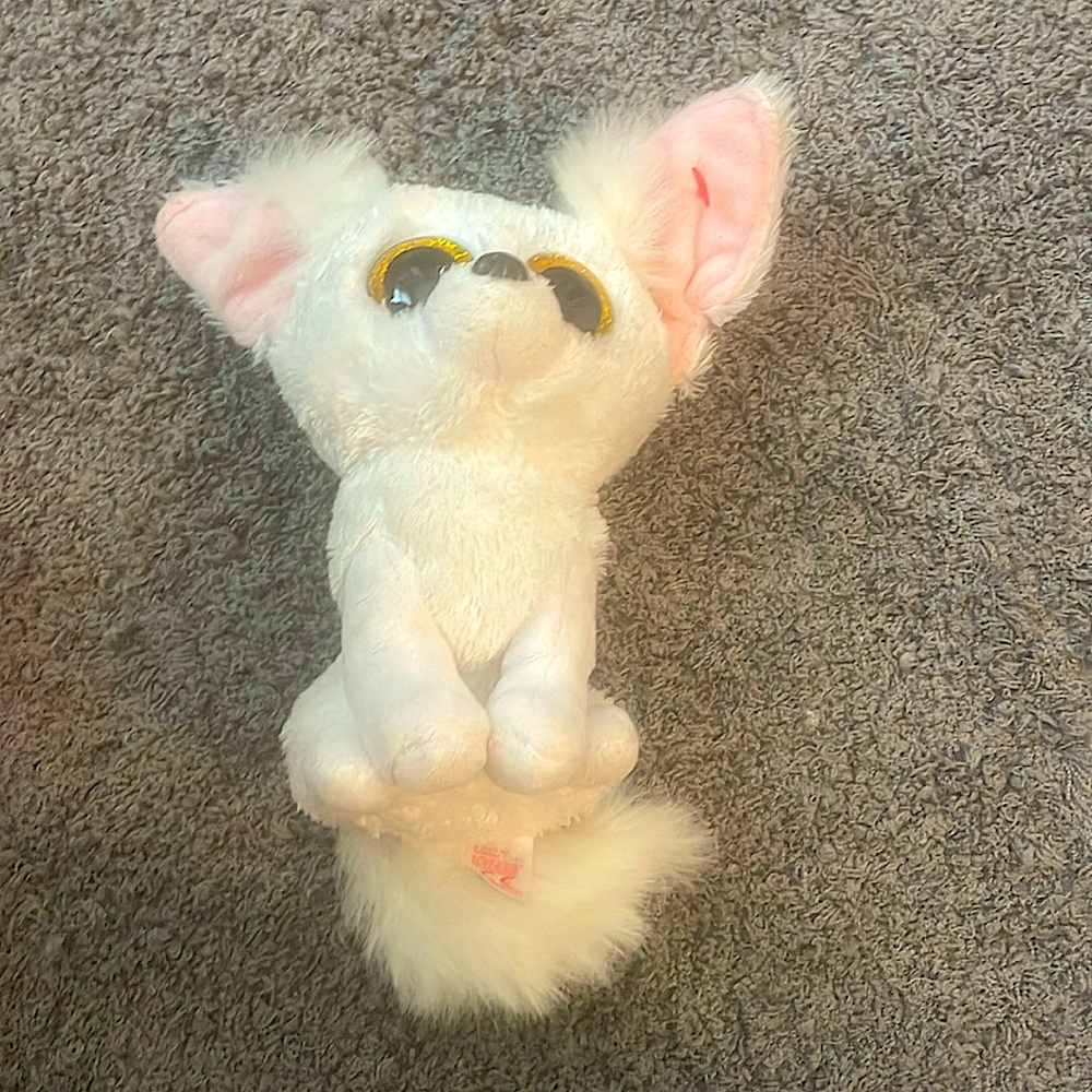 Fennec fox artic Phoenix ty plush white soft tail big ears sparkly eyes